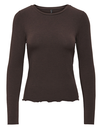 Only - ONLVirro O-Neck L/S Bluse - Seal Brown